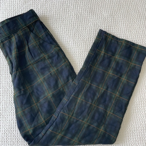 Urban Outfitters - Urban Renewal Wool Trousers, Navy/Forest - Picture 3 of 3